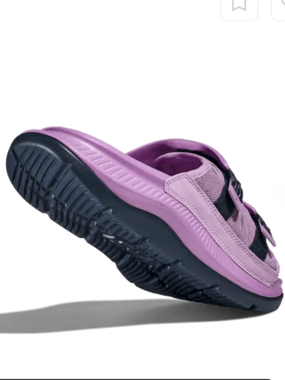 NEW💜HOKA All Ora Luxe Slide Sandals in violet bloom/outer space $80 m 14, w 15